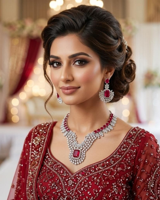 American Diamond Bridal Jewellery Sets
