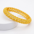 24K Gold Plated Traditional Handmade Open Bracelet Set - 2-Piece Intricate Design Bangles B101