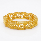 24K Gold Plated Traditional Handmade Open Bracelet Set - 2-Piece Intricate Design Bangles BO68