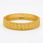 24K Gold Plated Traditional Handmade Open Bracelet Set - 2-Piece Intricate Design Bangles BO82