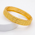24K Gold Plated Traditional Handmade Open Bracelet Set - 2-Piece Intricate Design Bangles BO82
