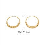 24K Gold Plated Baliya Hoop Earrings Set - Tarnish Free Traditional Asian Jewellery