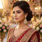 American Diamond Gold Plated Silver Diamonds Earrings - Bridal Jewellery