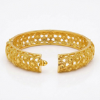 24K Gold Plated Traditional Handmade Open Bracelet Set - 2-Piece Intricate Design Bangles BO59