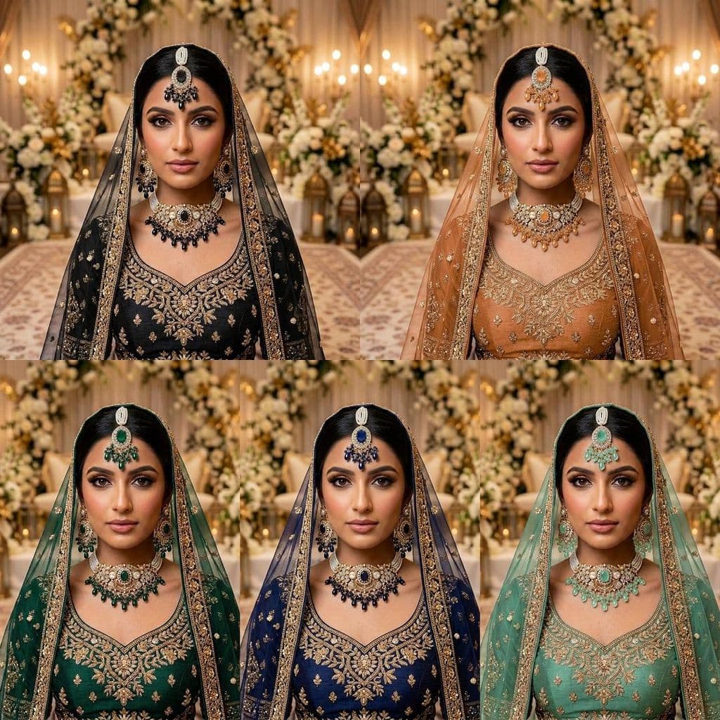 Kundan Antique Gold Plated Midnight Blue Choker Bridal Jewellery Set - 3-Piece Necklace, Earrings & Tikka