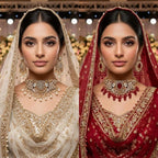 Kundan Antique Gold Plated Ruby Red Choker Bridal Jewellery Set - 2-Piece Necklace & Earrings