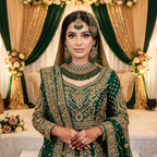 Kundan Gold Plated Green Bridal Jewellery Set - 4-Piece Necklace, Earrings, Tikka & Passa